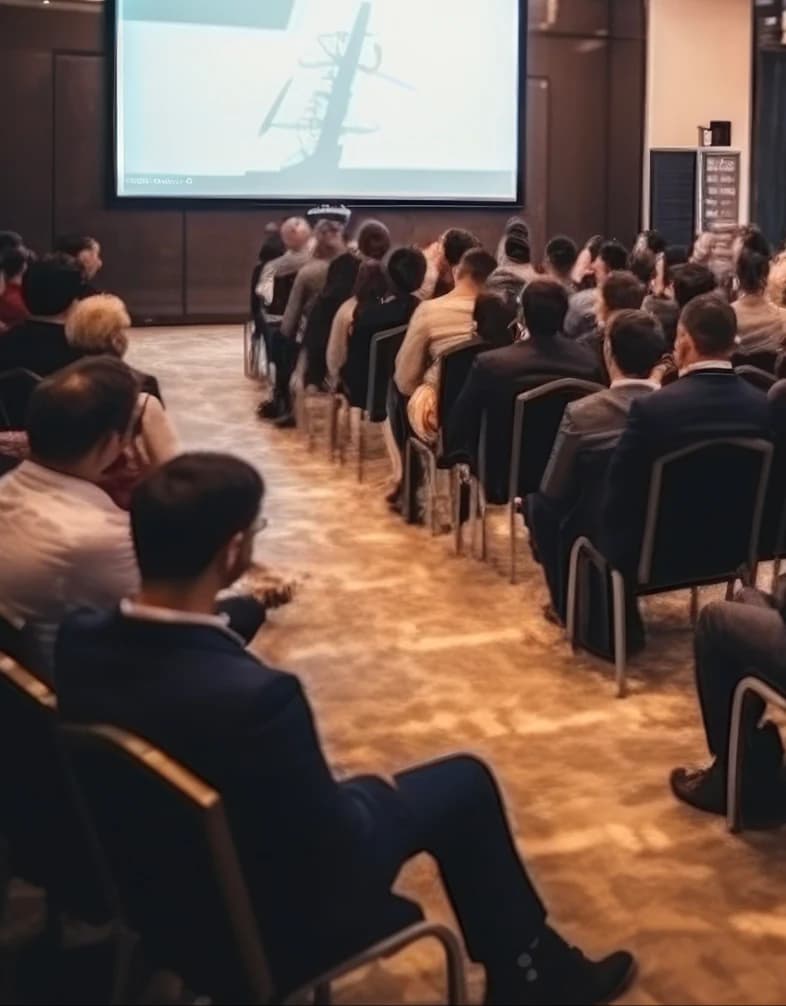 Audience attending a forum presentation